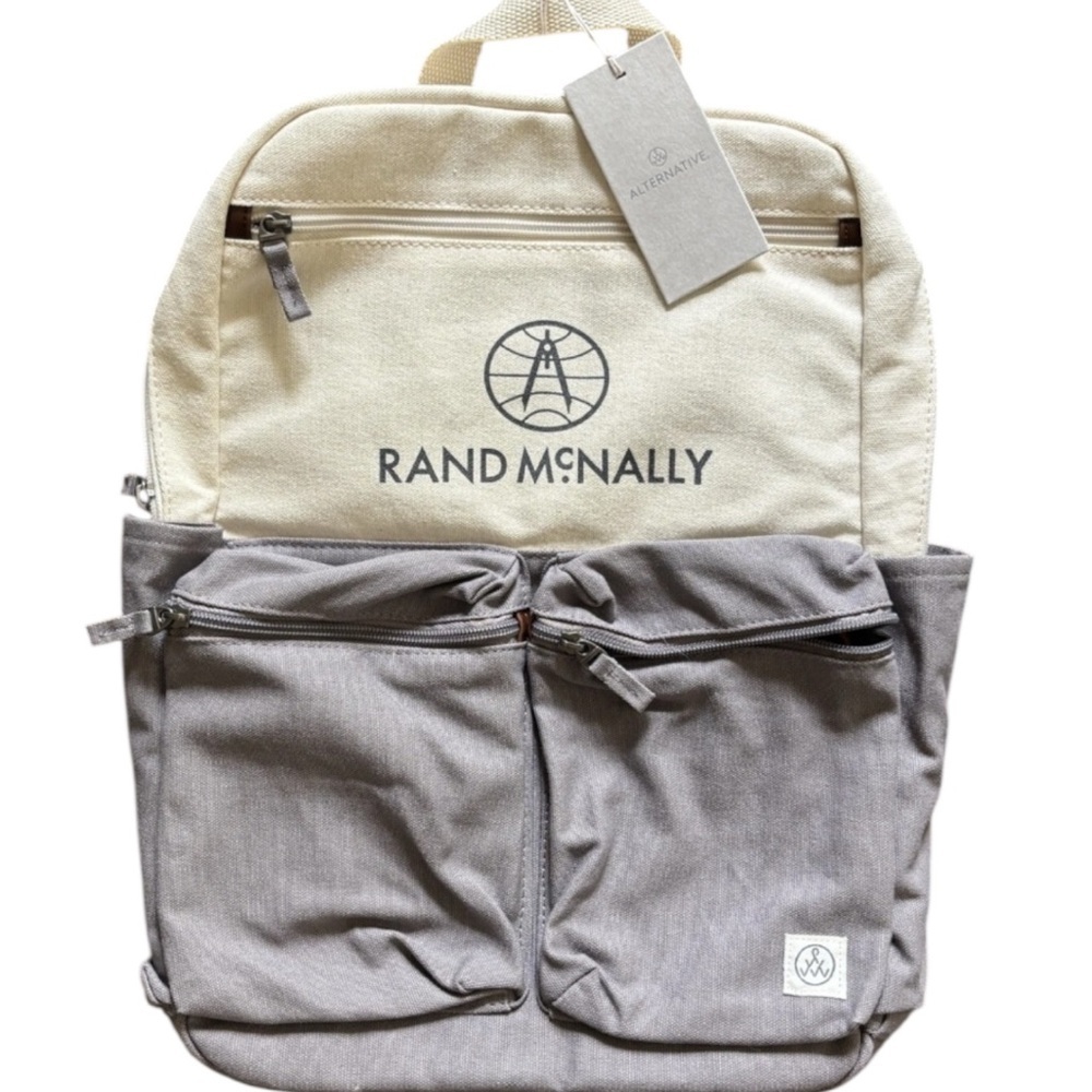 Rand‎ McNally x Alternative Backpack Gray Beige NWT